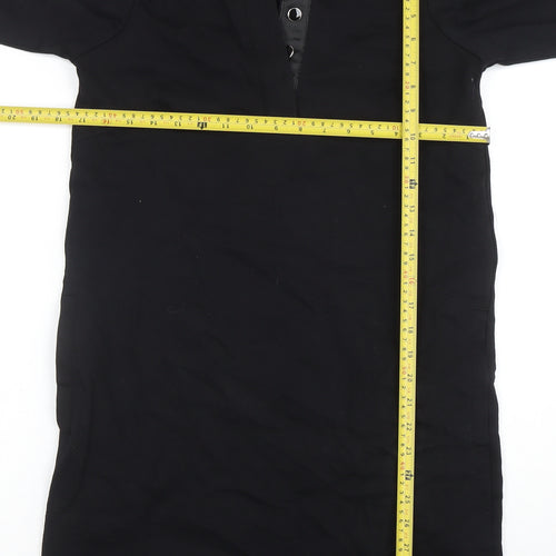 Thought Women's Black Size 8 Collared Long Sleeve Shirt Dress