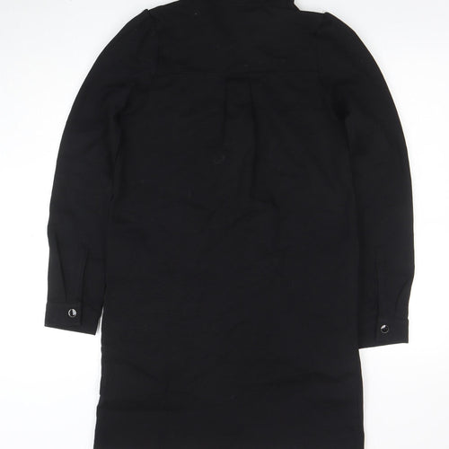 Thought Women's Black Size 8 Collared Long Sleeve Shirt Dress