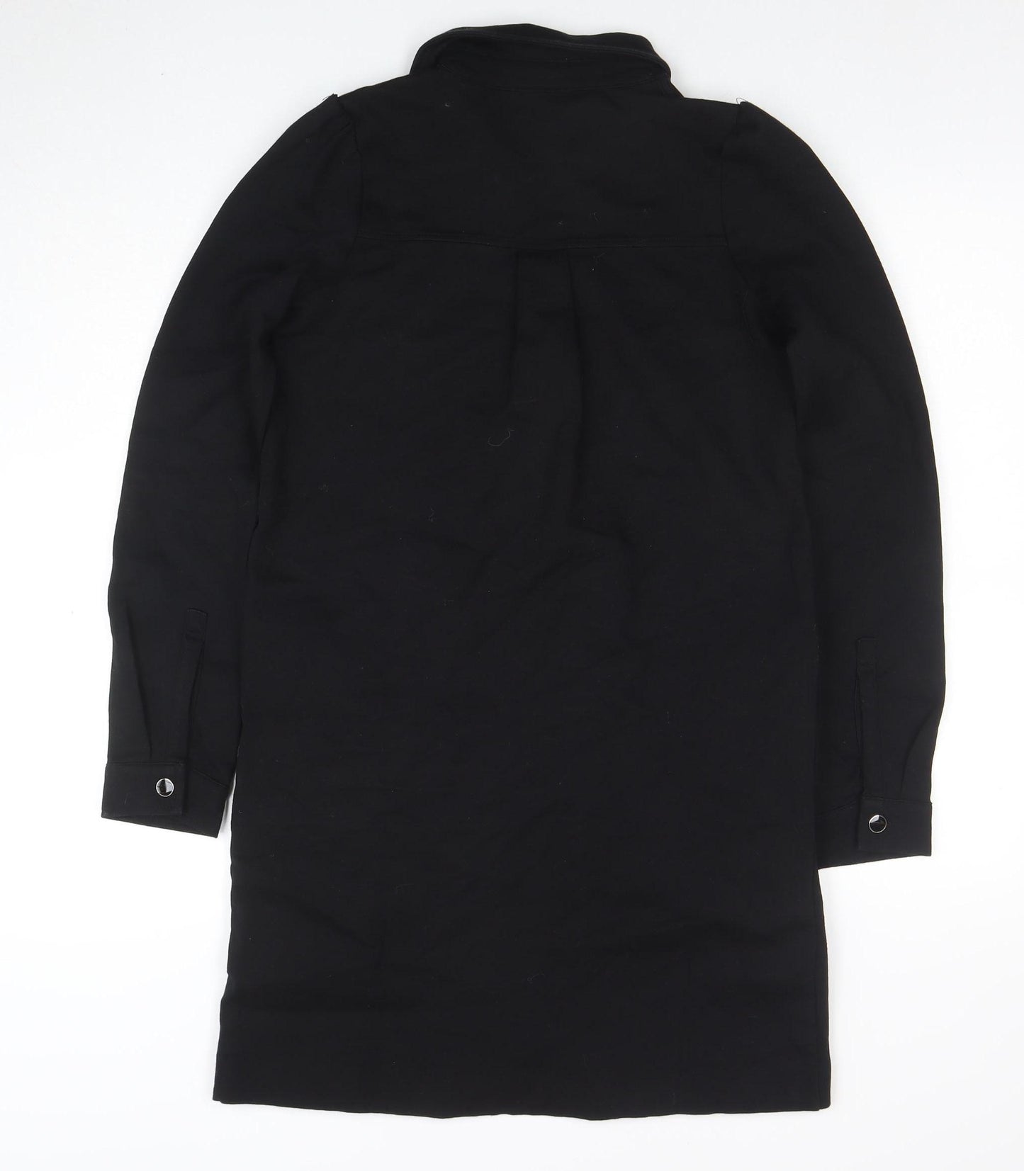 Thought Women's Black Size 8 Collared Long Sleeve Shirt Dress