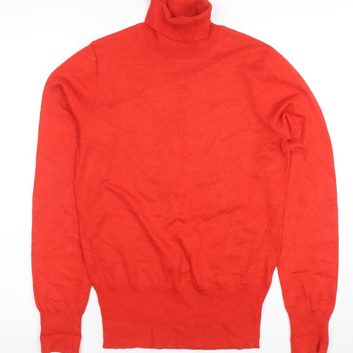 Oasis Women Red Roll Neck Knit Jumper Size M