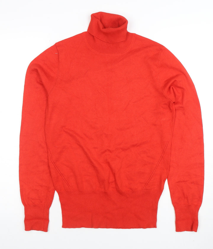 Oasis Women Red Roll Neck Knit Jumper Size M