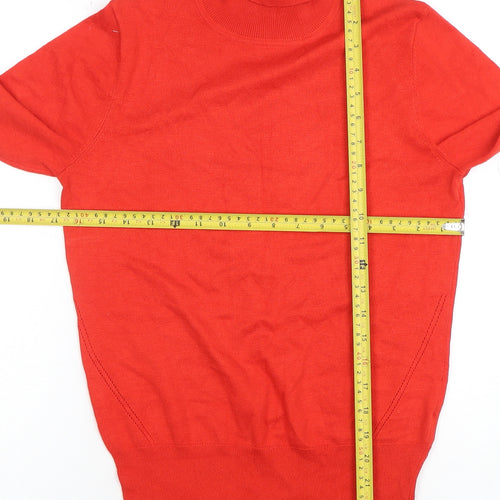 Oasis Women Red Roll Neck Knit Jumper Size M