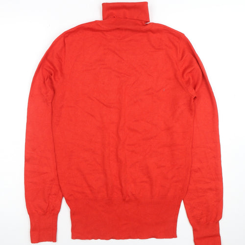 Oasis Women Red Roll Neck Knit Jumper Size M