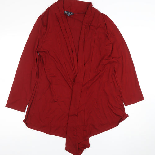 Saloos Women's Red Wrap Long Sleeve Jersey Blouse UK 12