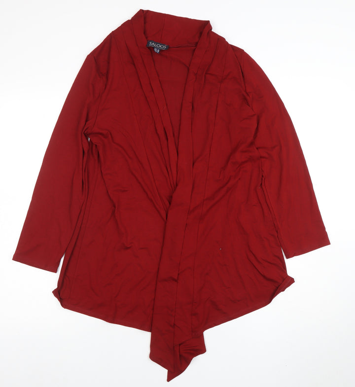 Saloos Women's Red Wrap Long Sleeve Jersey Blouse UK 12