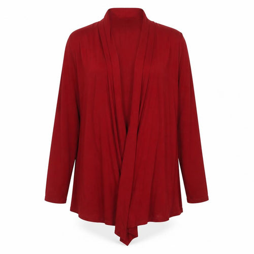 Saloos Women's Red Wrap Long Sleeve Jersey Blouse UK 12