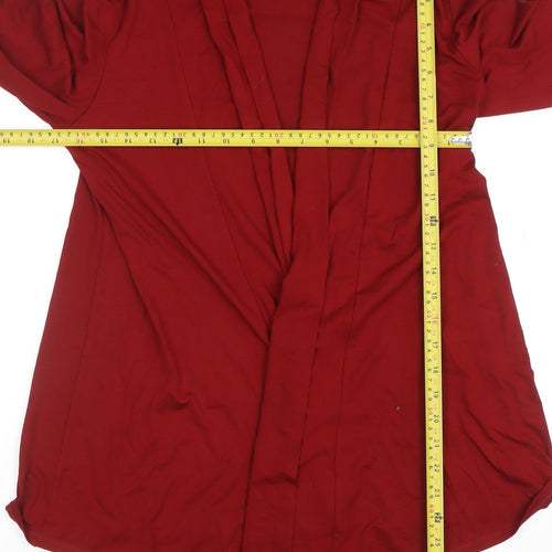 Saloos Women's Red Wrap Long Sleeve Jersey Blouse UK 12
