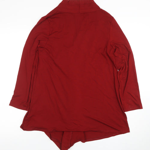 Saloos Women's Red Wrap Long Sleeve Jersey Blouse UK 12