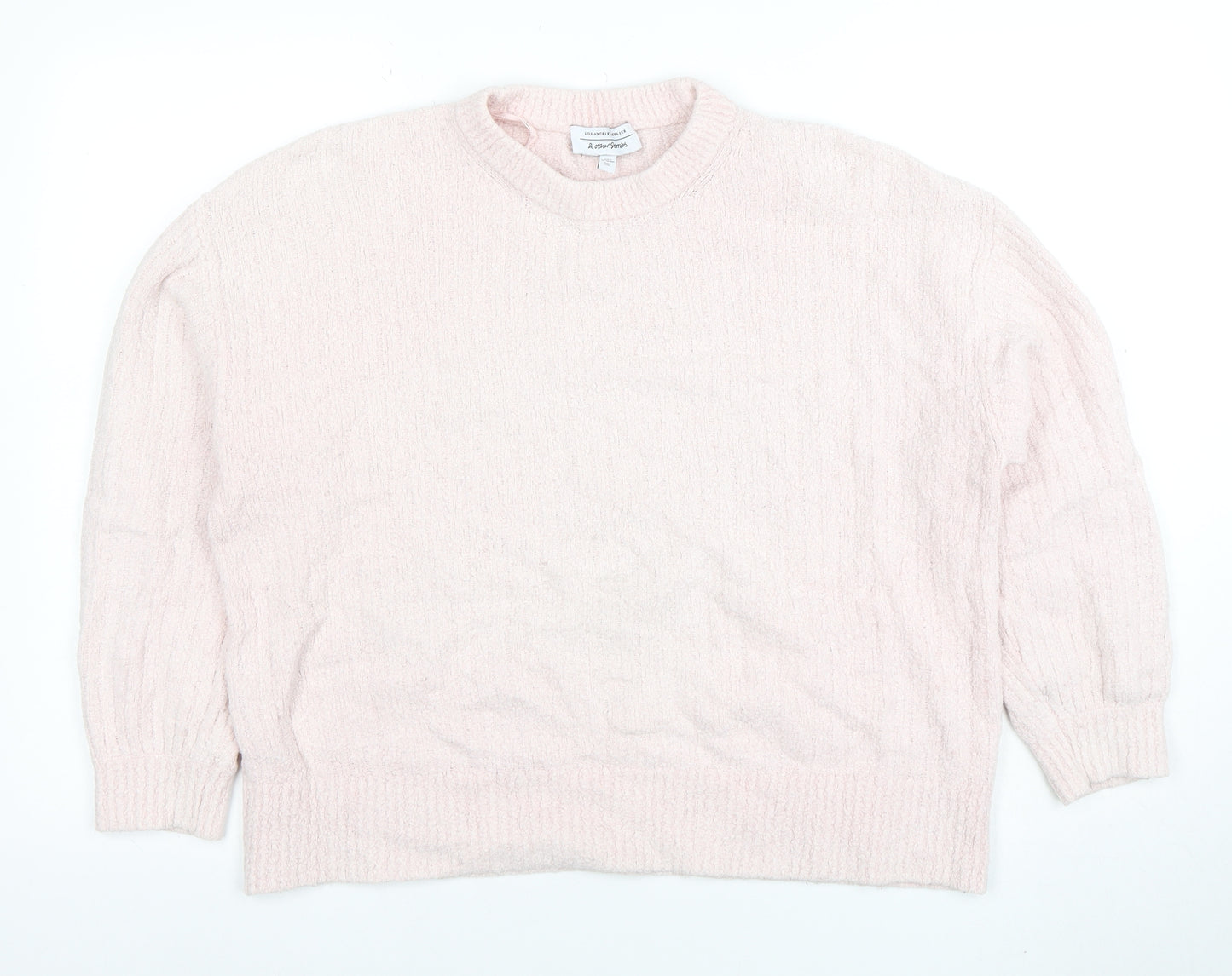 & Other Stories Women Pink Crew Neck Knit Pullover Jumper Size 10