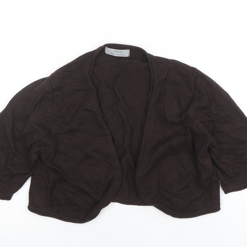 Marks and Spencer Women Brown 3/4 Sleeve Angora Shrug Size 10