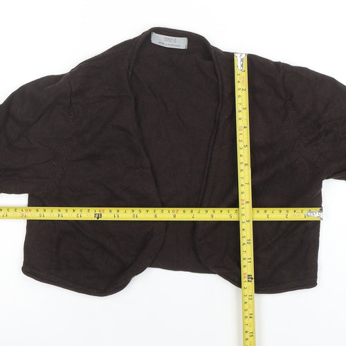 Marks and Spencer Women Brown 3/4 Sleeve Angora Shrug Size 10