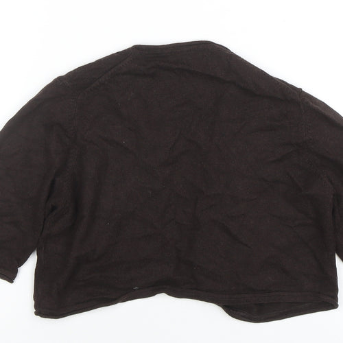 Marks and Spencer Women Brown 3/4 Sleeve Angora Shrug Size 10