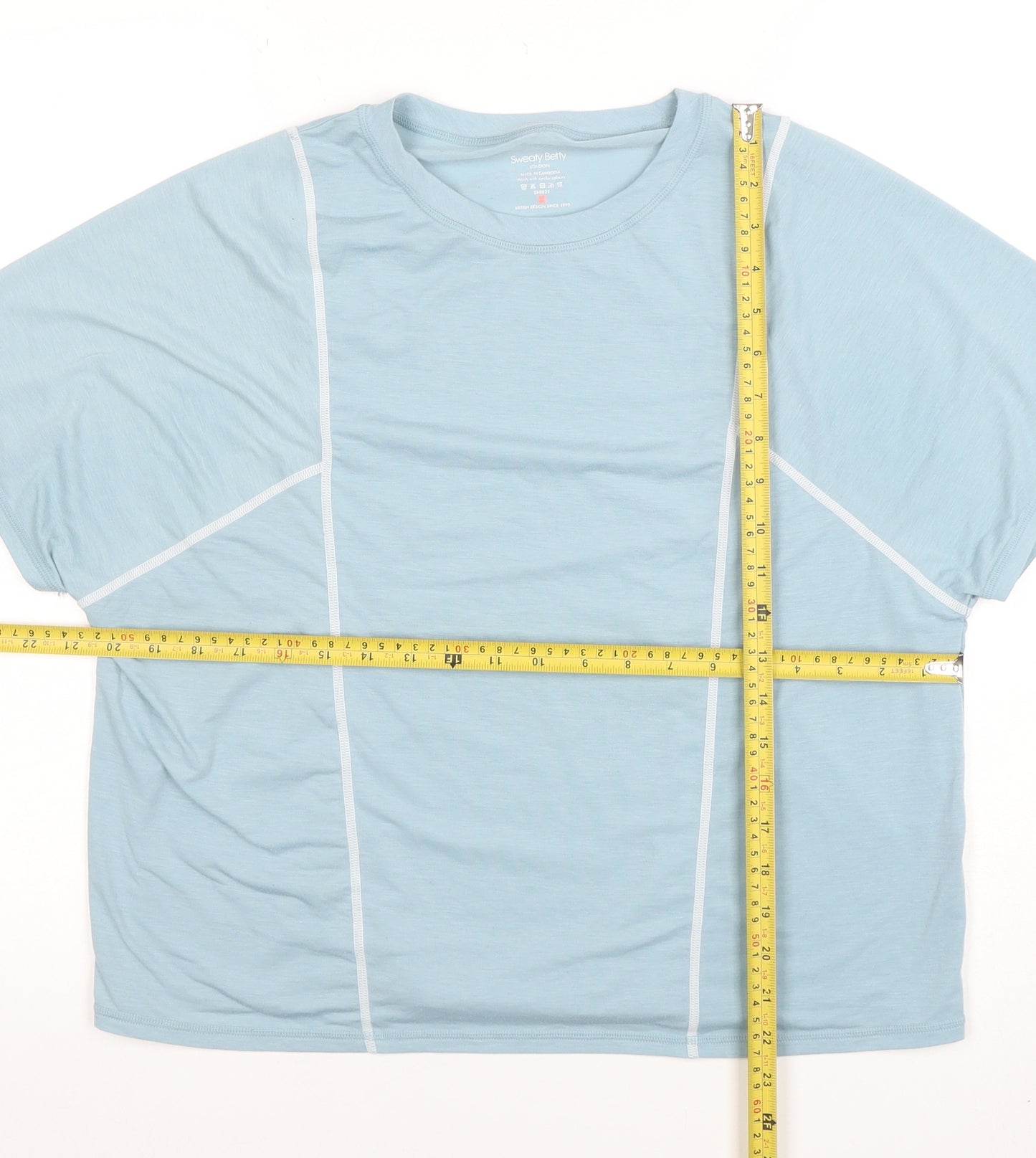 Sweaty Betty Women’s Light Blue Relaxed Fit Short Sleeve Active T-Shirt Size L
