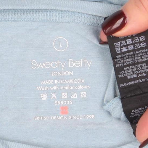 Sweaty Betty Women’s Light Blue Relaxed Fit Short Sleeve Active T-Shirt Size L