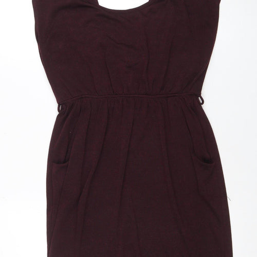 Purple Women's Brown Size 14 Sleeveless Bodycon Stretch Dress