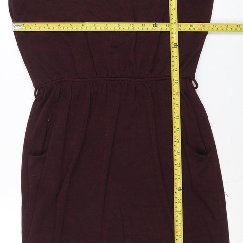 Purple Women's Brown Size 14 Sleeveless Bodycon Stretch Dress
