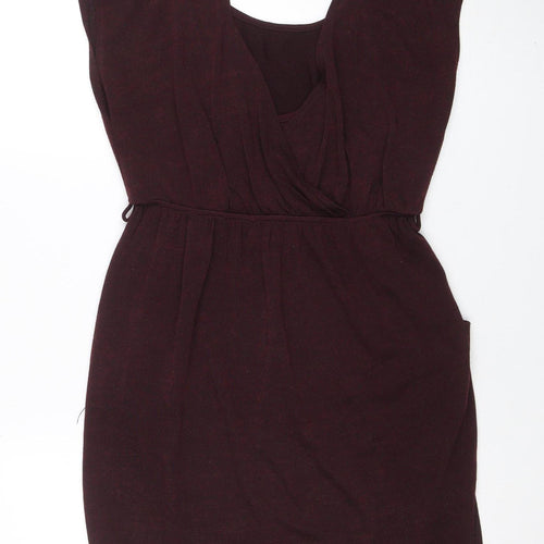 Purple Women's Brown Size 14 Sleeveless Bodycon Stretch Dress