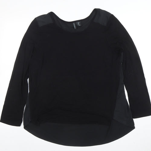 Cynthia Rowley Women’s Black XL Long Sleeve Scoop Neck Jersey Blouse