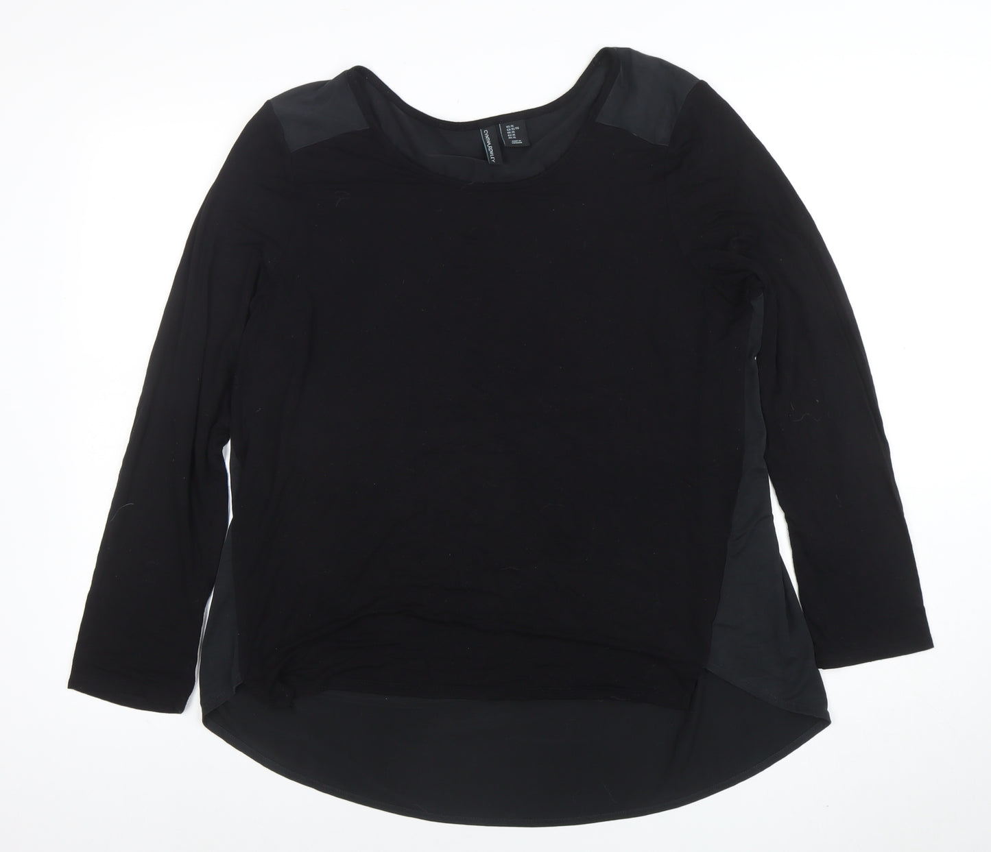 Cynthia Rowley Women’s Black XL Long Sleeve Scoop Neck Jersey Blouse