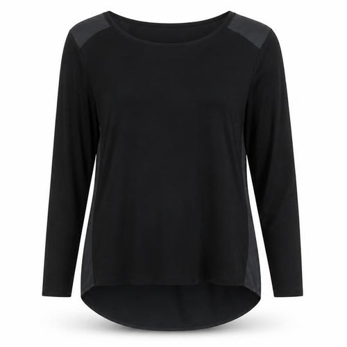Cynthia Rowley Women’s Black XL Long Sleeve Scoop Neck Jersey Blouse