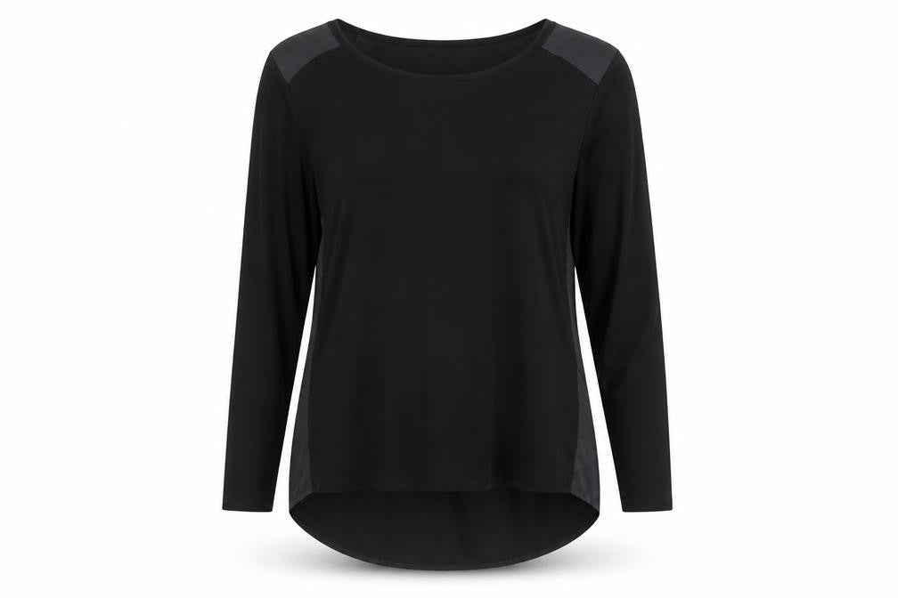Cynthia Rowley Women’s Black XL Long Sleeve Scoop Neck Jersey Blouse
