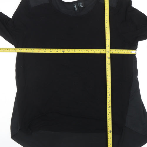 Cynthia Rowley Women’s Black XL Long Sleeve Scoop Neck Jersey Blouse