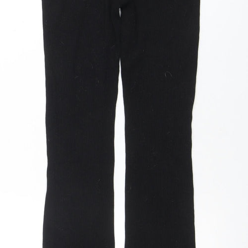 H&M Womens Black Ribbed Leggings Size M Slim Fit Stretch Trousers