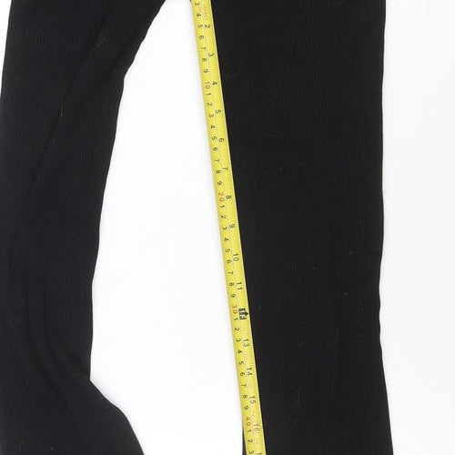 H&M Womens Black Ribbed Leggings Size M Slim Fit Stretch Trousers