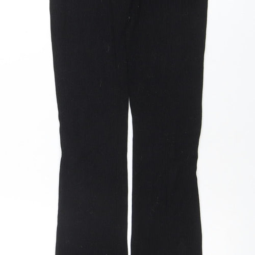 H&M Womens Black Ribbed Leggings Size M Slim Fit Stretch Trousers