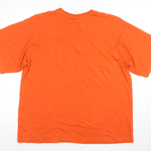 H&M Women Orange Crew Neck Short Sleeve Graphic T-Shirt Size S