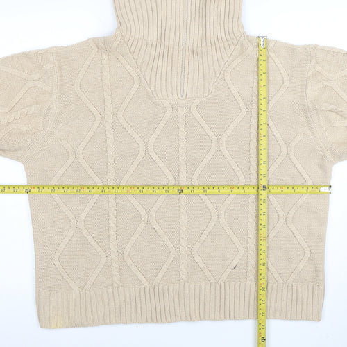 Violet Romance Womens Beige Size 18 Roll Neck Cable Knit Jumper