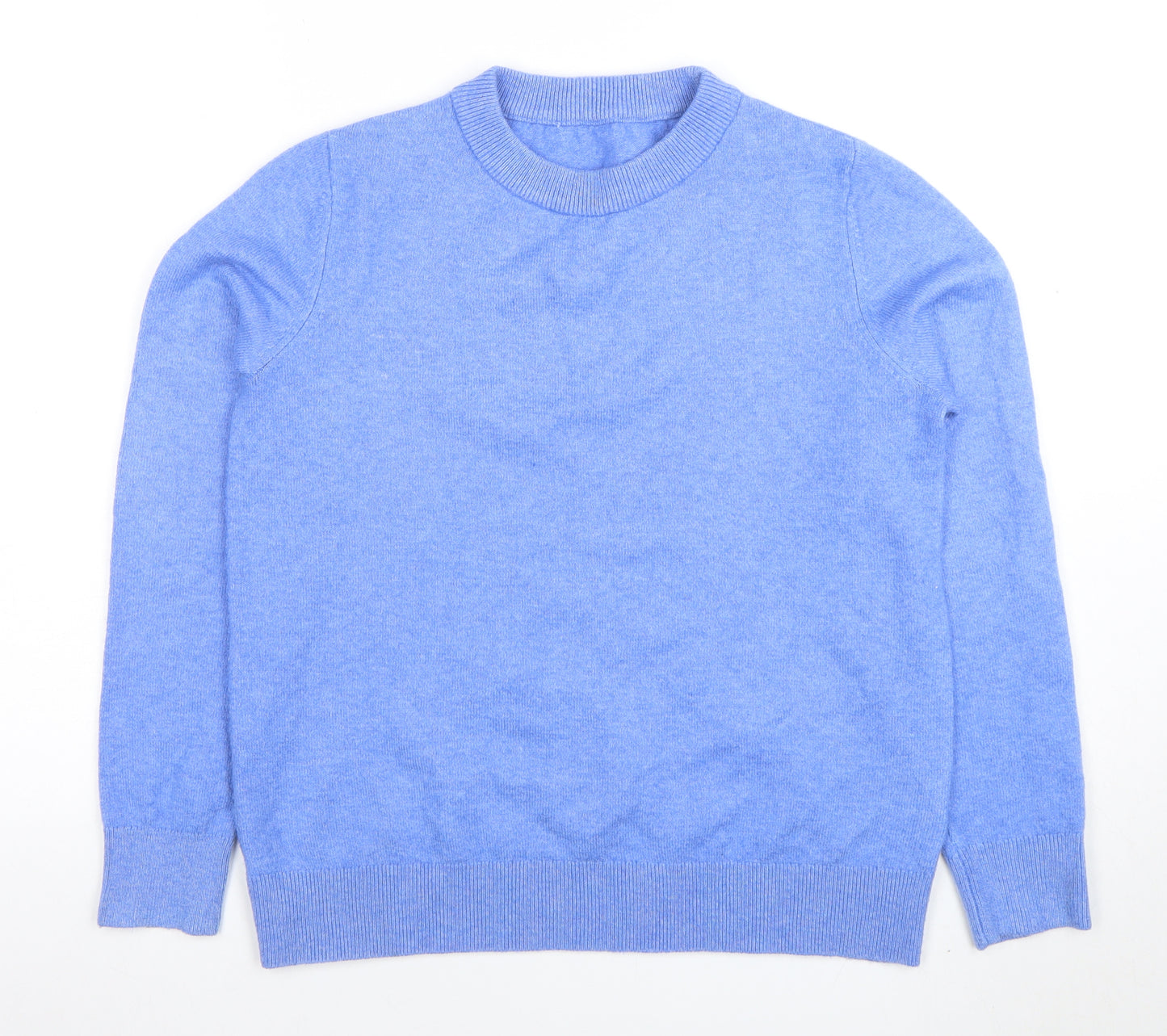 Marks and Spencer Womens Blue Wool Blend Crew Neck Jumper Size S