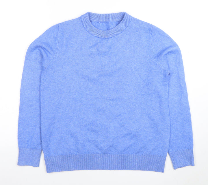 Marks and Spencer Womens Blue Wool Blend Crew Neck Jumper Size S