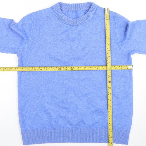 Marks and Spencer Womens Blue Wool Blend Crew Neck Jumper Size S