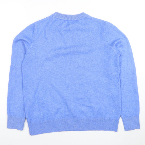 Marks and Spencer Womens Blue Wool Blend Crew Neck Jumper Size S