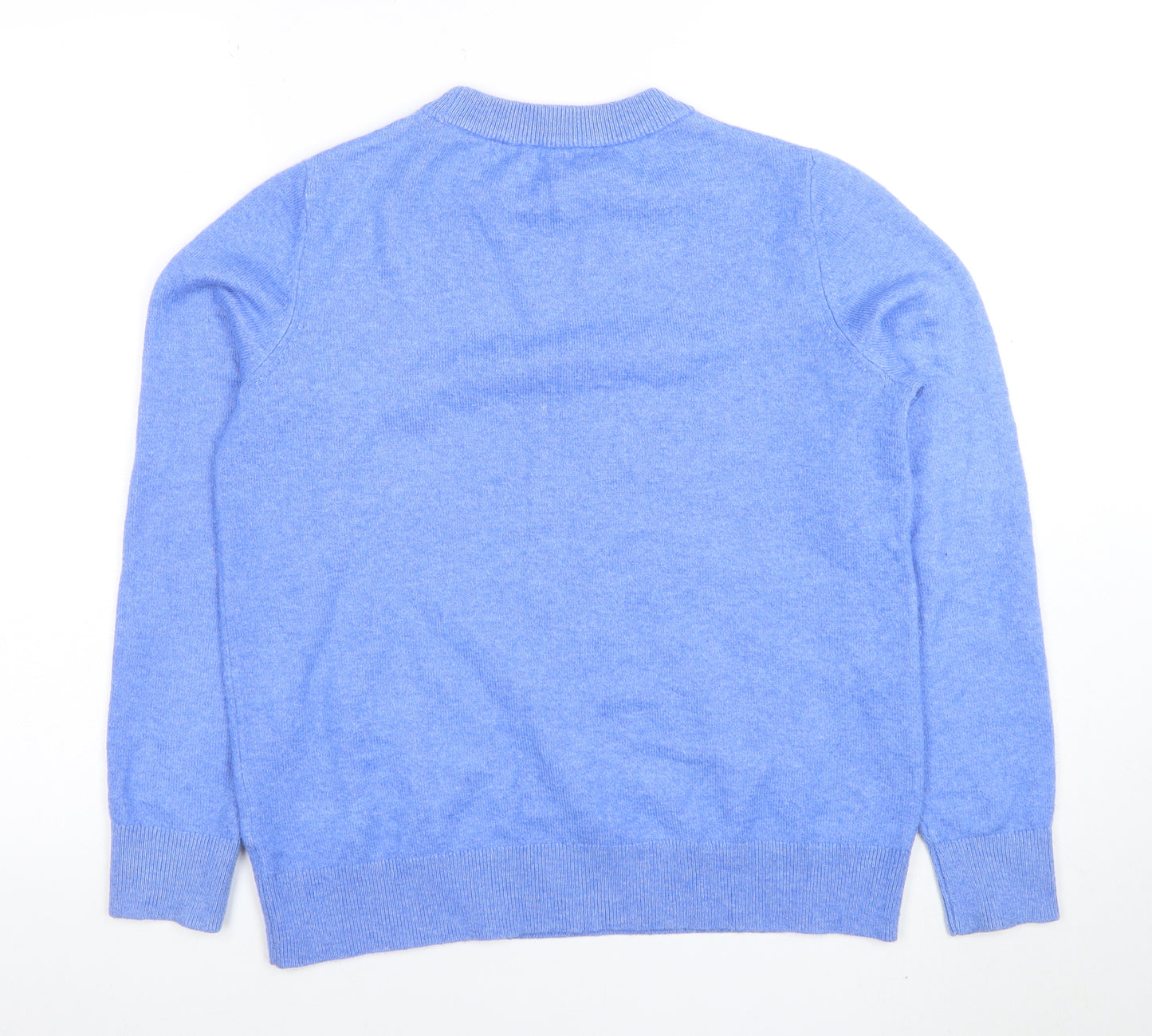 Marks and Spencer Womens Blue Wool Blend Crew Neck Jumper Size S