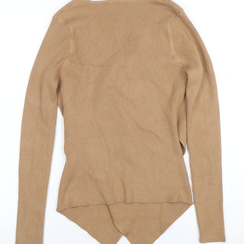 Lascana Women’s Beige Wrap V-Neck Long Sleeve Knit Jumper Size 12