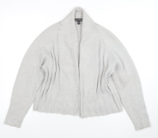 Marble Women's Grey Chunky Knit Open Cardigan Size 12