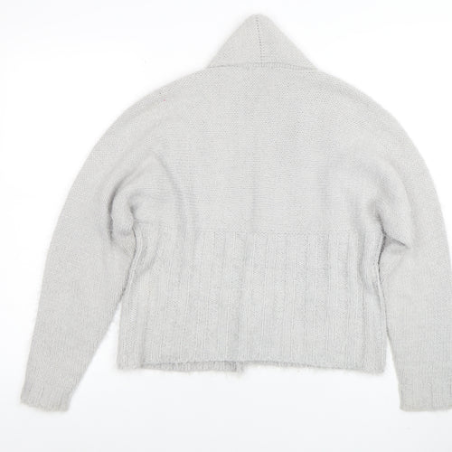 Marble Women's Grey Chunky Knit Open Cardigan Size 12