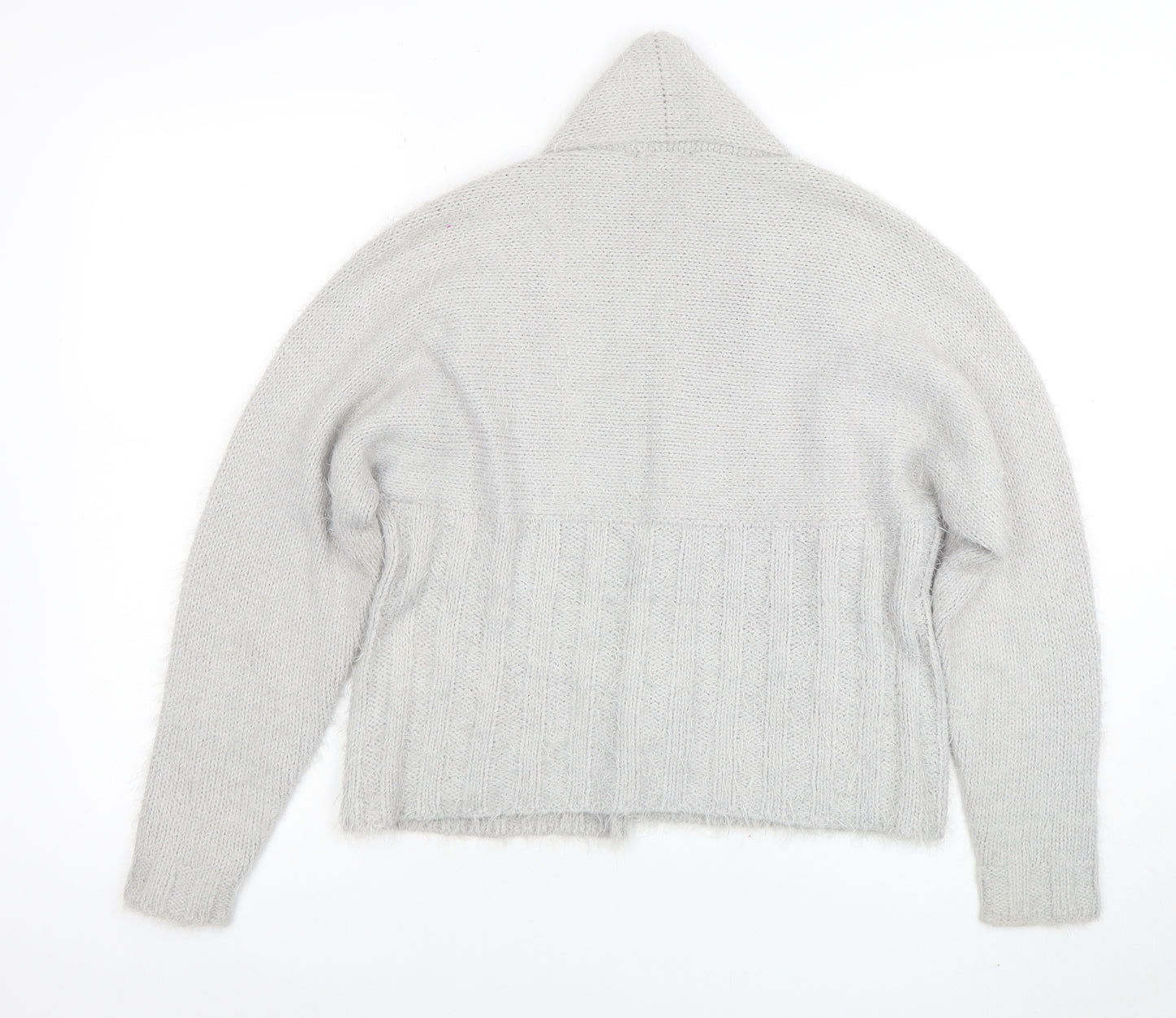 Marble Women's Grey Chunky Knit Open Cardigan Size 12