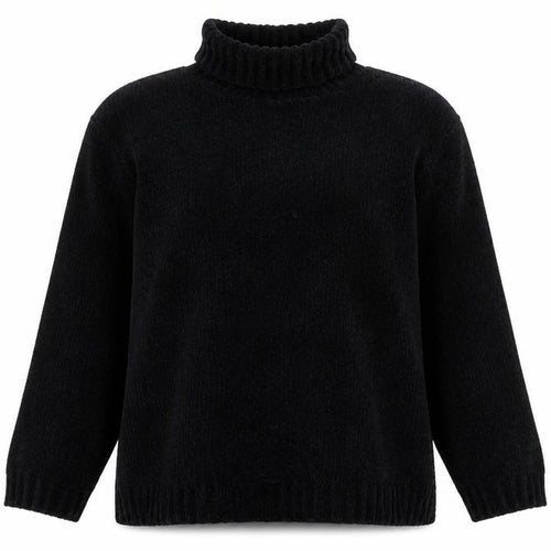 C&A Women’s Black Roll Neck Chunky Knit Acrylic Jumper L