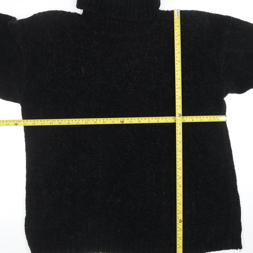 C&A Women’s Black Roll Neck Chunky Knit Acrylic Jumper L