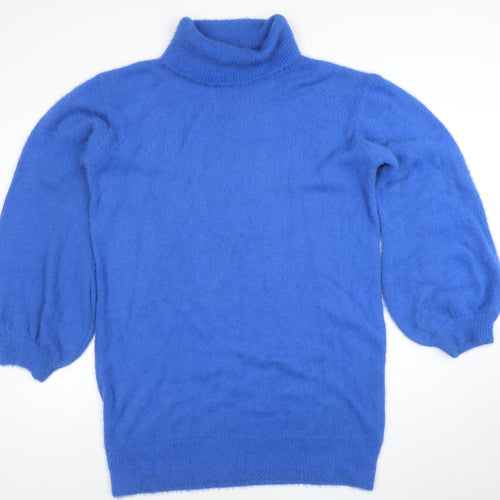 In The Style Women’s Blue Roll Neck Knit Jumper Dress Size 14