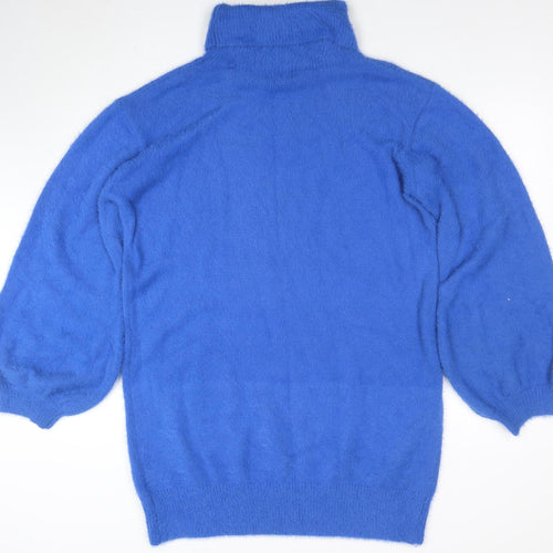 In The Style Women’s Blue Roll Neck Knit Jumper Dress Size 14