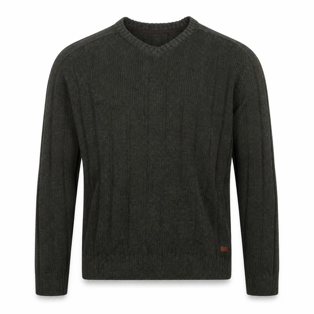 P.G. Field Men's Green XL V-Neck Knit Acrylic Jumper Sweater