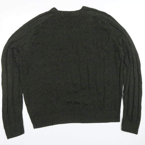 P.G. Field Men's Green XL V-Neck Knit Acrylic Jumper Sweater