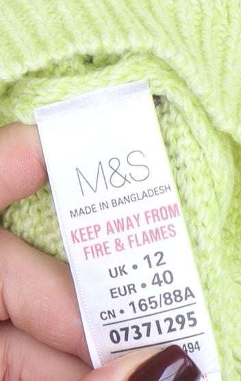 Marks and Spencer Women’s Green Cotton Knit Jumper Size 12