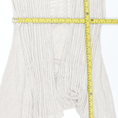 TU Women’s Beige Open Knit Linen Viscose Cardigan Size 12