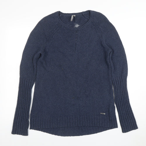 Sweaty Betty Womens Blue Cotton Knit Crew Neck Jumper Size S