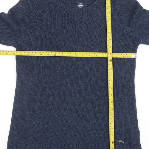 Sweaty Betty Womens Blue Cotton Knit Crew Neck Jumper Size S